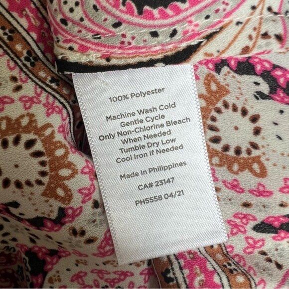 Talbots Pink Paisley Button Down Shirt - XL - Picture 7 of 7